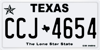 TX license plate CCJ4654