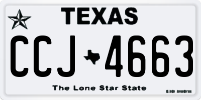 TX license plate CCJ4663