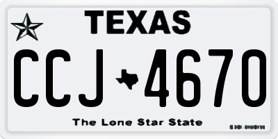 TX license plate CCJ4670