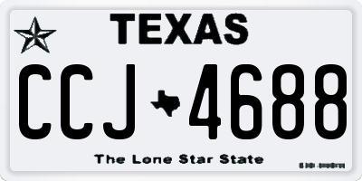 TX license plate CCJ4688