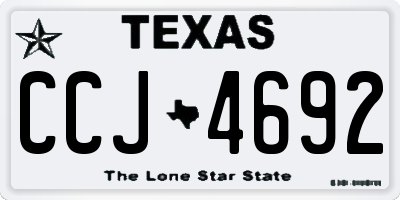 TX license plate CCJ4692