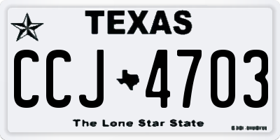 TX license plate CCJ4703