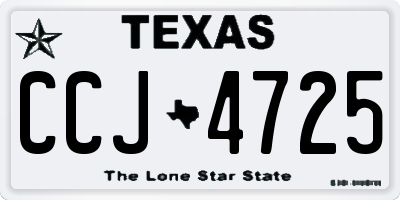 TX license plate CCJ4725