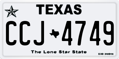 TX license plate CCJ4749