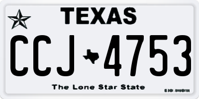 TX license plate CCJ4753