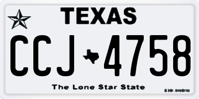 TX license plate CCJ4758