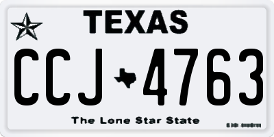 TX license plate CCJ4763