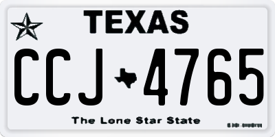 TX license plate CCJ4765