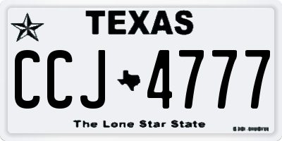 TX license plate CCJ4777