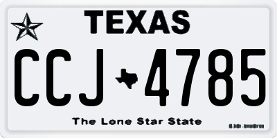 TX license plate CCJ4785