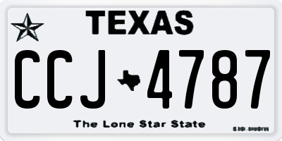 TX license plate CCJ4787