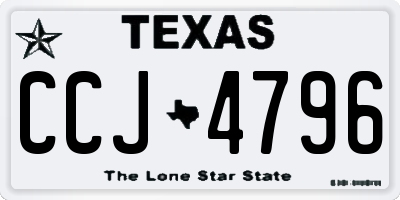 TX license plate CCJ4796
