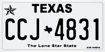 TX license plate CCJ4831