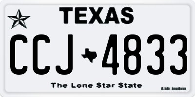 TX license plate CCJ4833