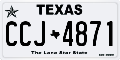 TX license plate CCJ4871