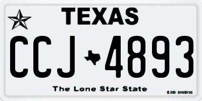 TX license plate CCJ4893