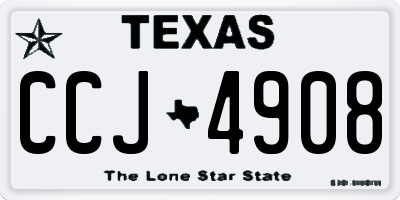 TX license plate CCJ4908