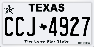 TX license plate CCJ4927