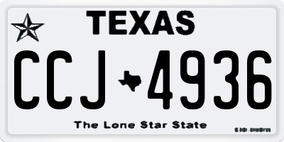 TX license plate CCJ4936