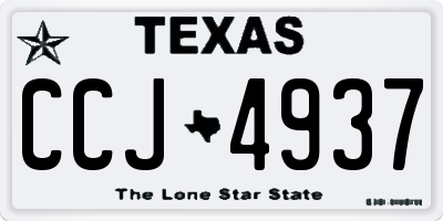 TX license plate CCJ4937