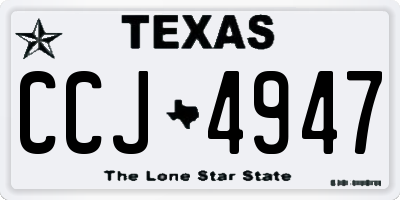 TX license plate CCJ4947