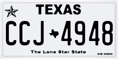 TX license plate CCJ4948