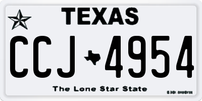 TX license plate CCJ4954