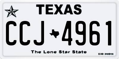 TX license plate CCJ4961