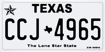 TX license plate CCJ4965