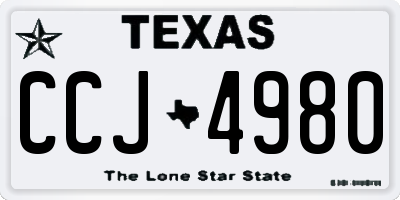 TX license plate CCJ4980