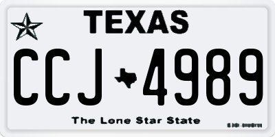 TX license plate CCJ4989