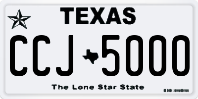 TX license plate CCJ5000