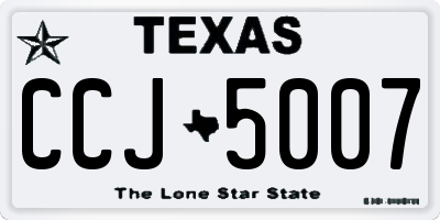 TX license plate CCJ5007