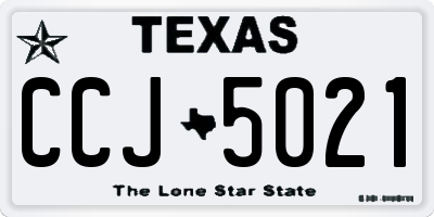 TX license plate CCJ5021