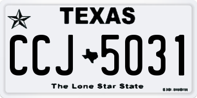 TX license plate CCJ5031