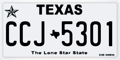 TX license plate CCJ5301