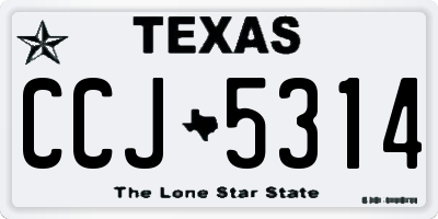 TX license plate CCJ5314