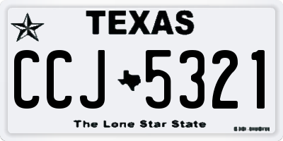 TX license plate CCJ5321