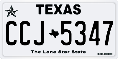 TX license plate CCJ5347