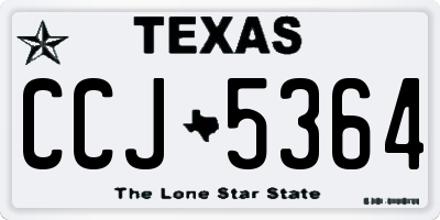 TX license plate CCJ5364
