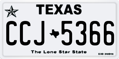 TX license plate CCJ5366
