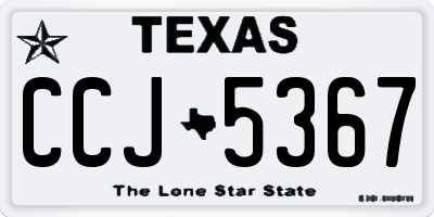 TX license plate CCJ5367