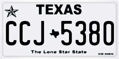 TX license plate CCJ5380