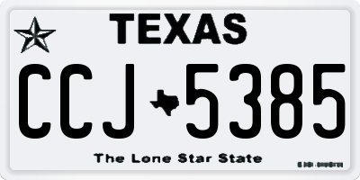 TX license plate CCJ5385
