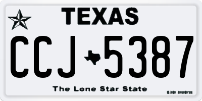 TX license plate CCJ5387
