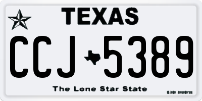 TX license plate CCJ5389