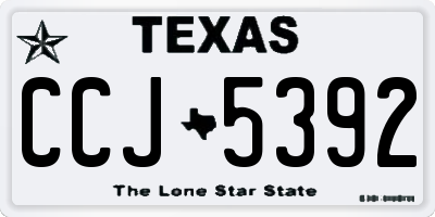 TX license plate CCJ5392