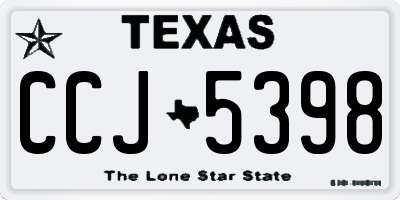 TX license plate CCJ5398