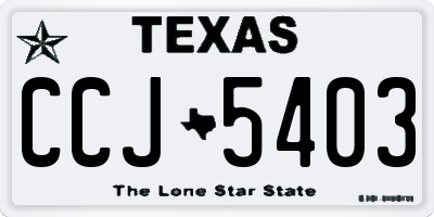 TX license plate CCJ5403