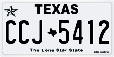 TX license plate CCJ5412